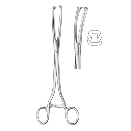 Museux Tenaculum Forceps, 24cm (Curved Sideway) 10 mm