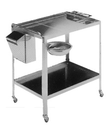 [RAM-122-00] Dressing Trolley (Complete with: Stainless steel bottle rack Rectangular waste bin S.S. Bowl ø 32 cm)
